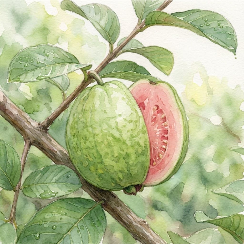 Fresh guava fruit (Psidium guajava) rich in vitamin C at Save Farm Dahanu