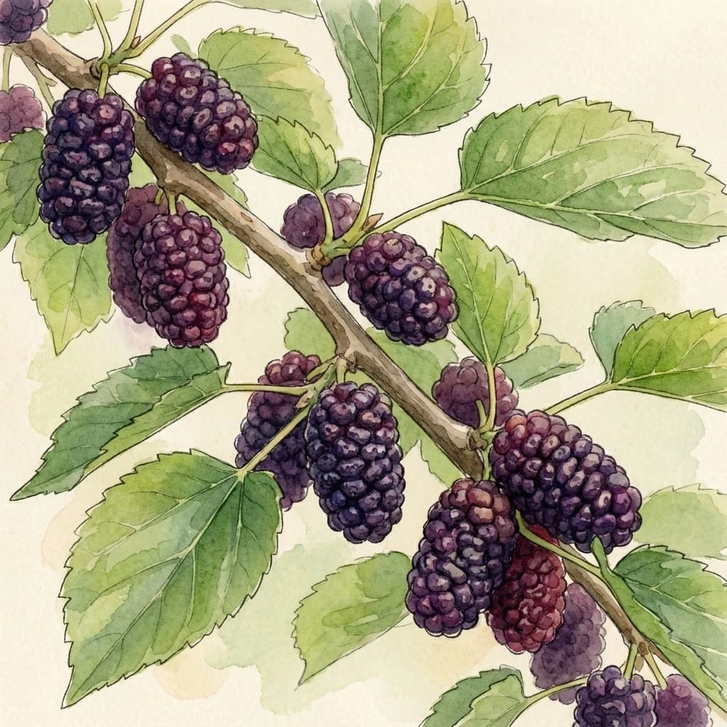 Mulberry fruit (Morus alba) nutrient-rich berry at Save Farm orchard Dahanu