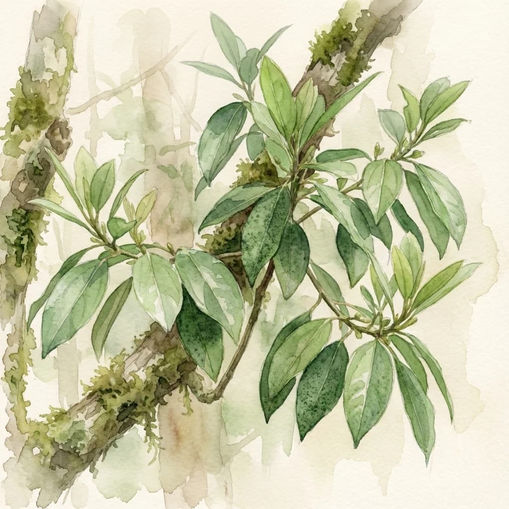 Bay leaf tejpatta (Cinnamomum tamala) aromatic herb at Save Farm Dahanu